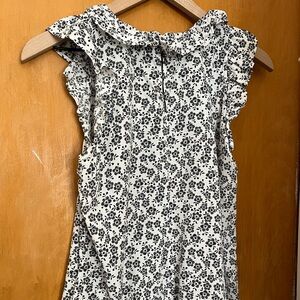 Boden Black and White Sleeveless Floral Blouse Women’s Size 8